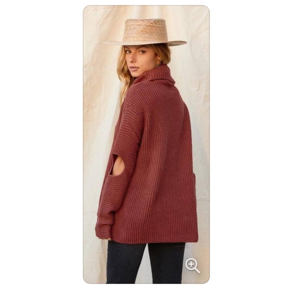 12th Tribe Maroon Turtleneck Sweater - Picture 2 of 5